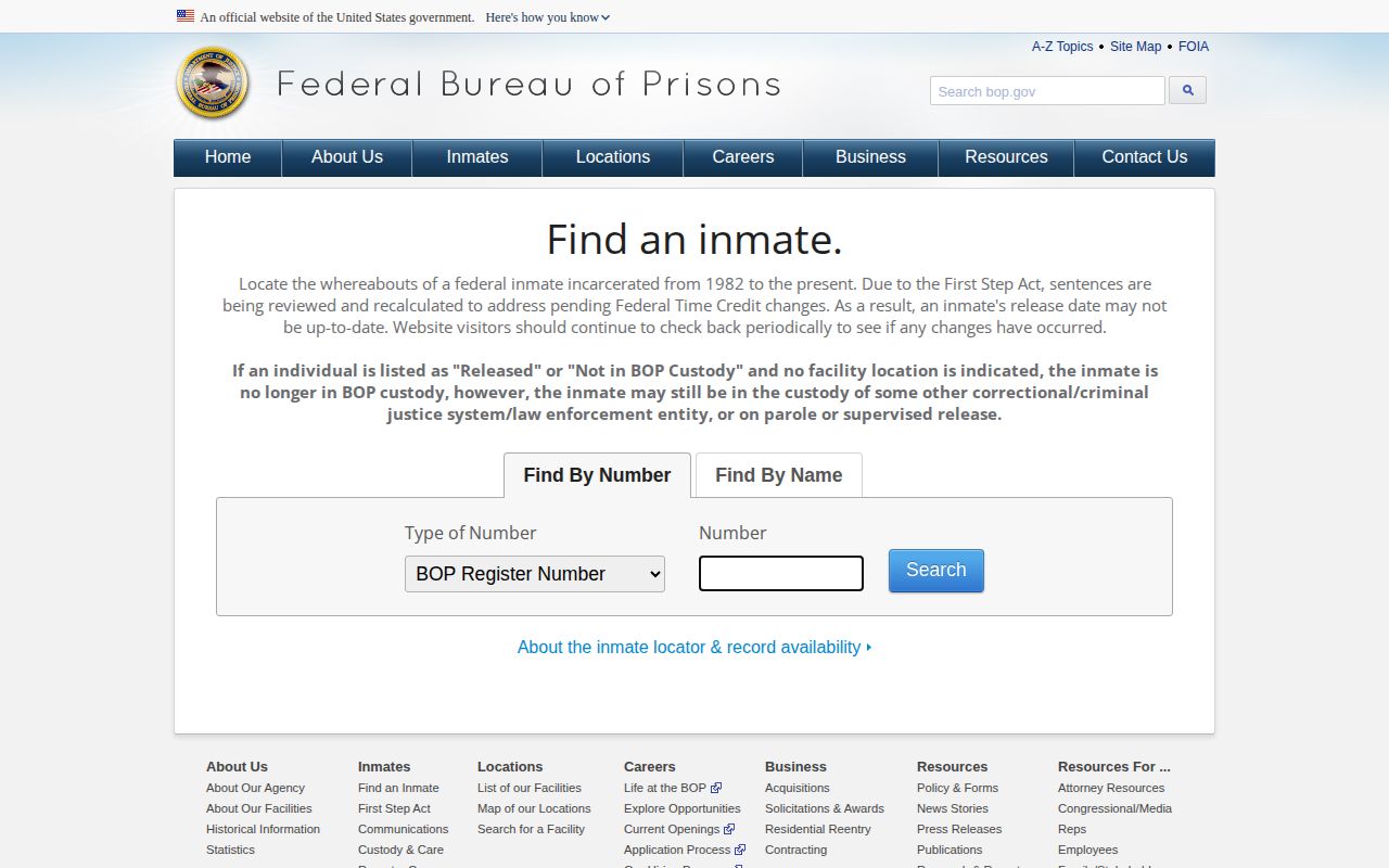 Federal Bureau of Prisons inmate release search for Nemaha County research
